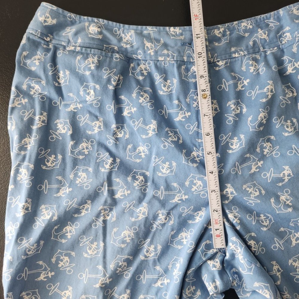 Vintage 90s Pendleton Anchor Print Pants Sz 14 Blue White Novelty Capri‎ Coastal - Picture 13 of 15